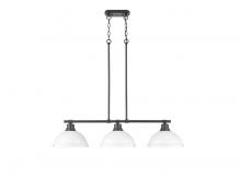  3602-3LP BLK-WHT - Duncan 3-Light Linear Pendant in Matte Black with Matte White